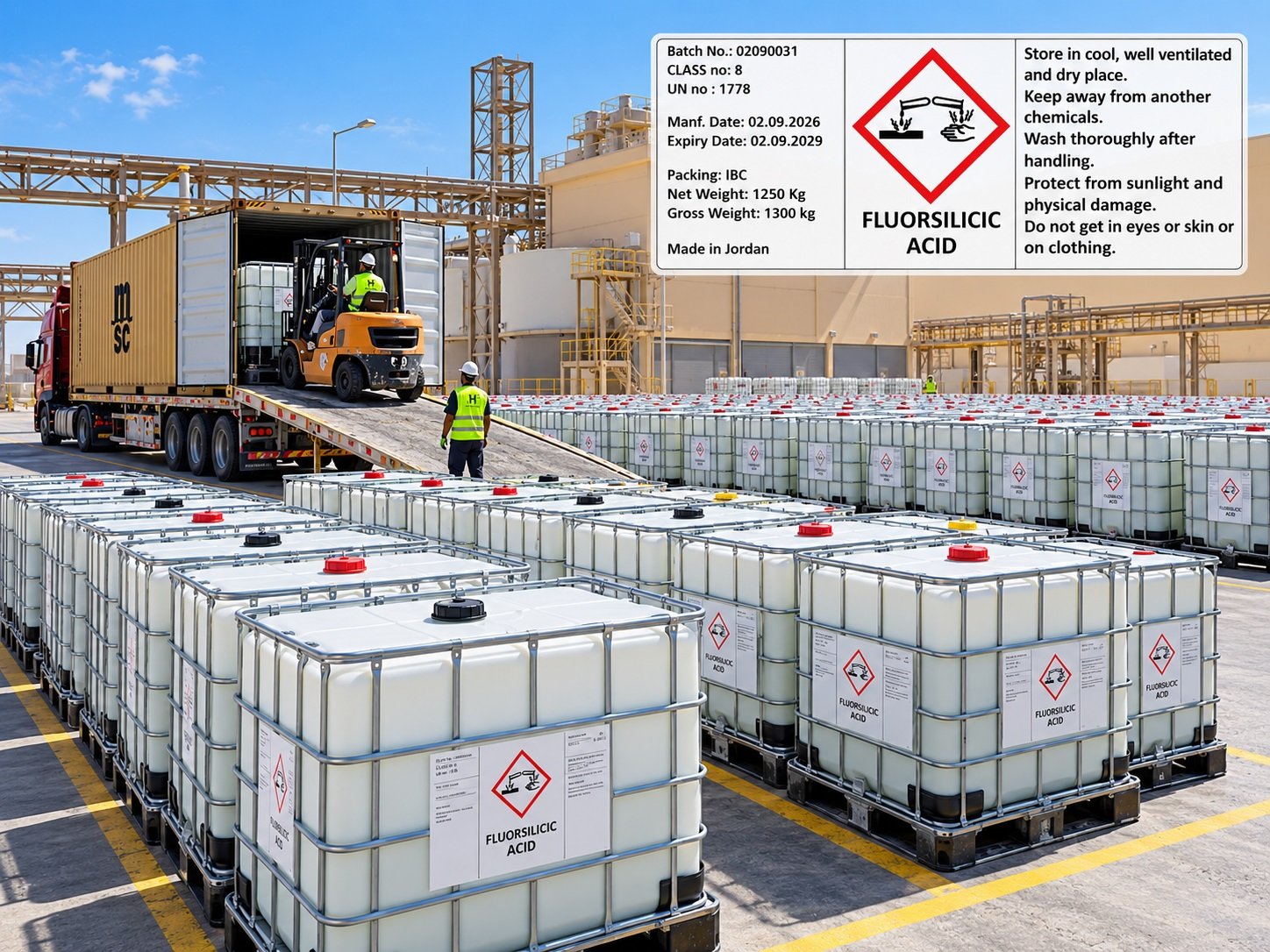IBC-Behälter in einer industriellen Logistikumgebung